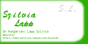 szilvia lapp business card